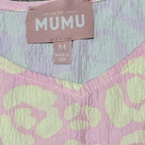 Show Me Your Mumu Caroline Mini Dress in the "Lemonade Cheetah" print Size M - Picture 2 of 5